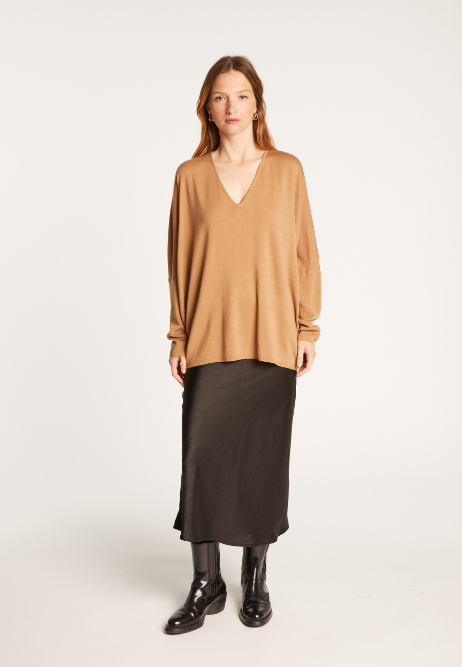 Suéter de lã com manga morcego - Boxe