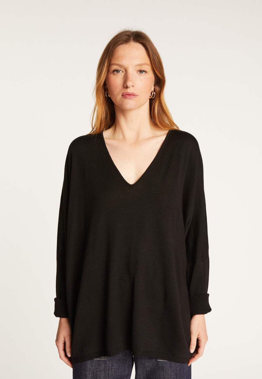 Suéter de lã com manga morcego - Boxe