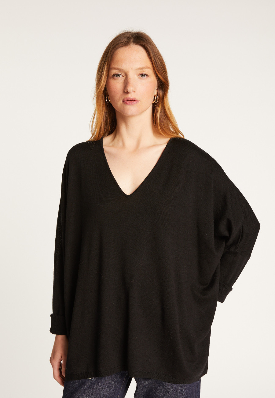 Suéter de lã com manga morcego - Boxe