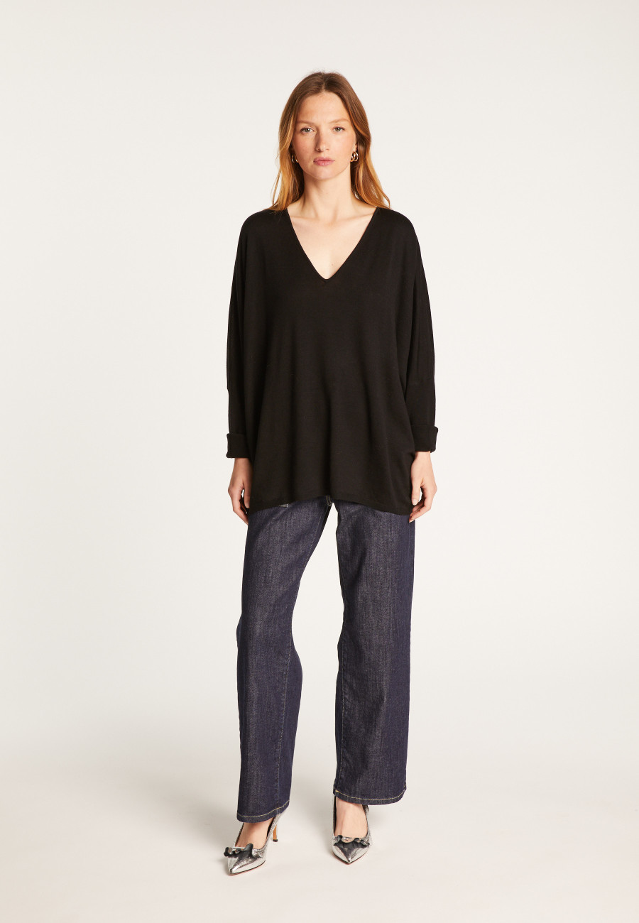 Suéter de lã com manga morcego - Boxe