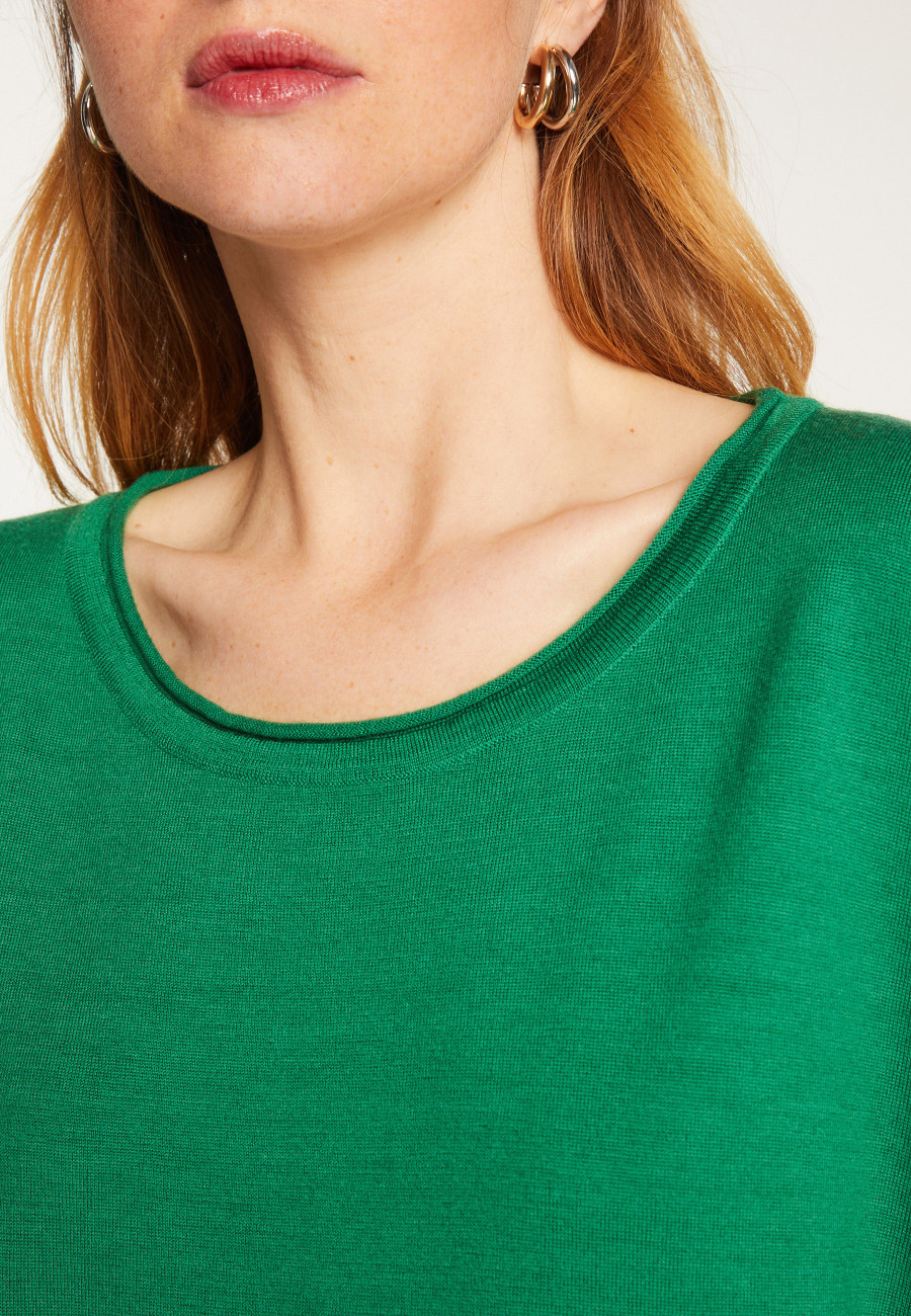 Suéter folgado de lã merino fina - Azel