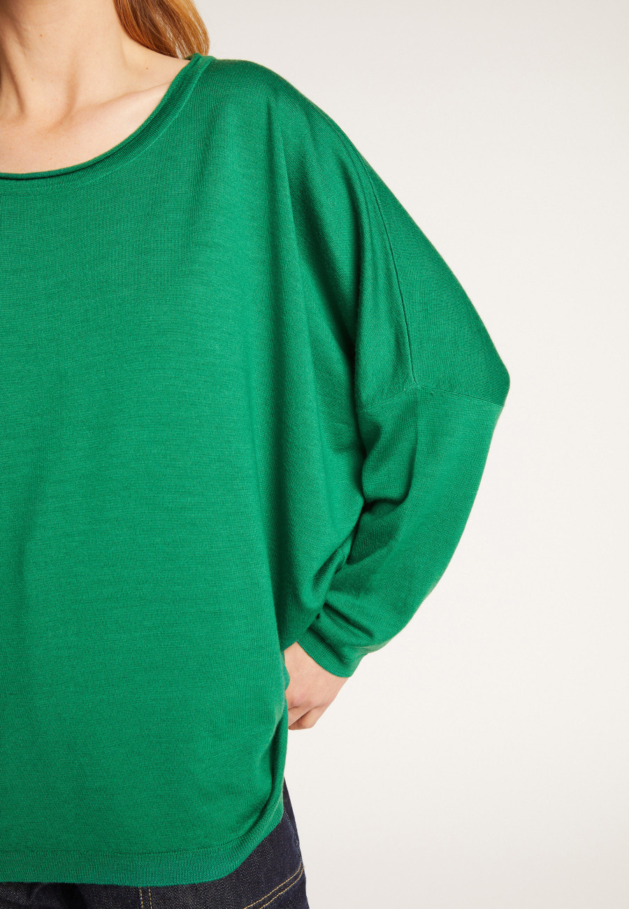 Suéter folgado de lã merino fina - Azel