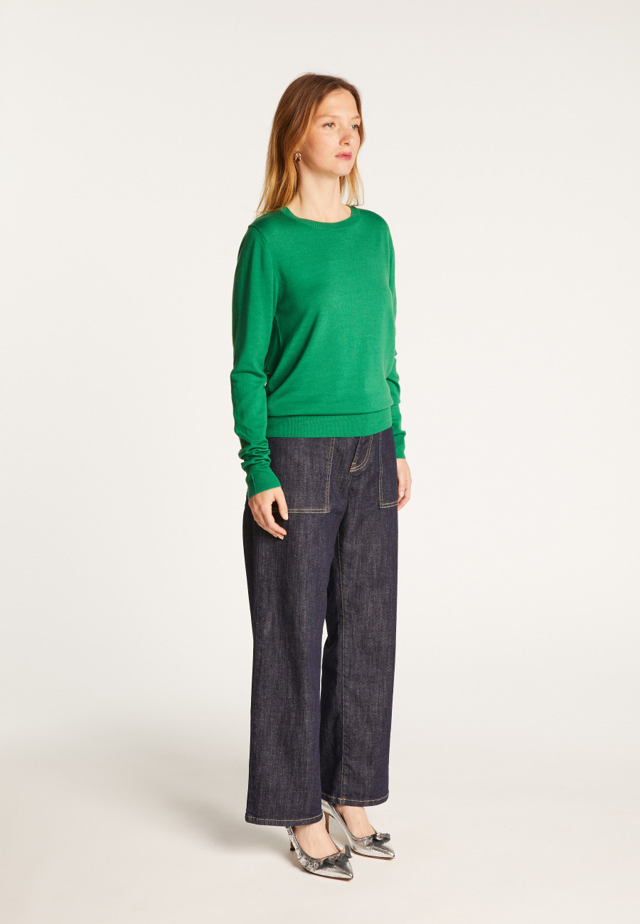 Suéter de lã merino com gola redonda - Asena