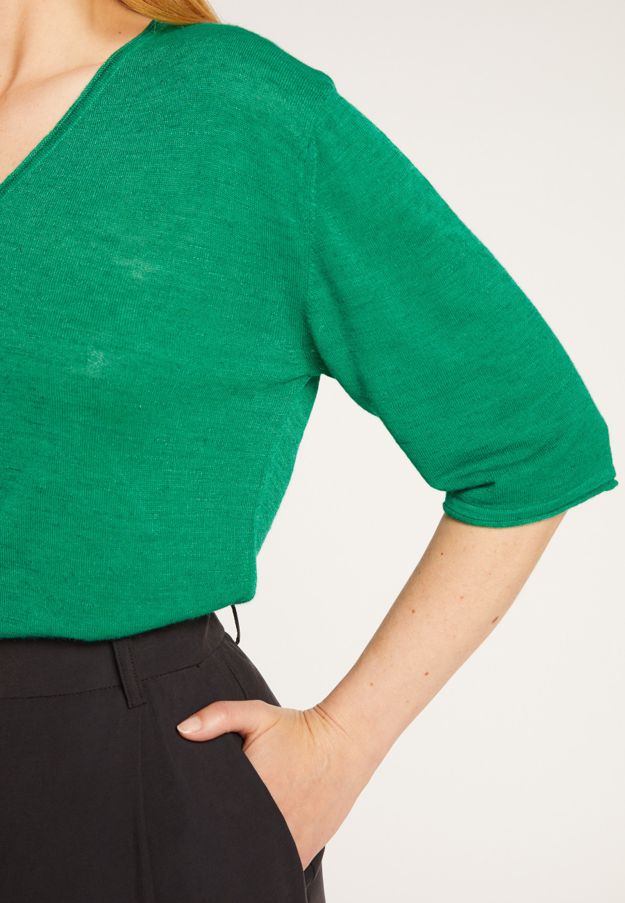 Plain V-neck T-shirt - Mel