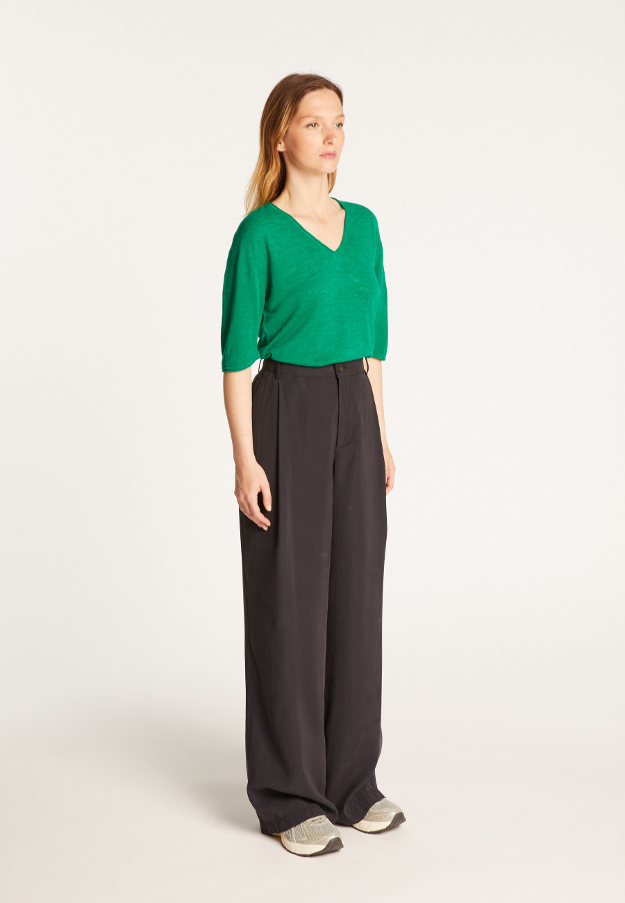 Plain V-neck T-shirt - Mel