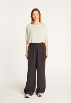 T-shirt ample manches coudes en lin flammé - Taslim 7651