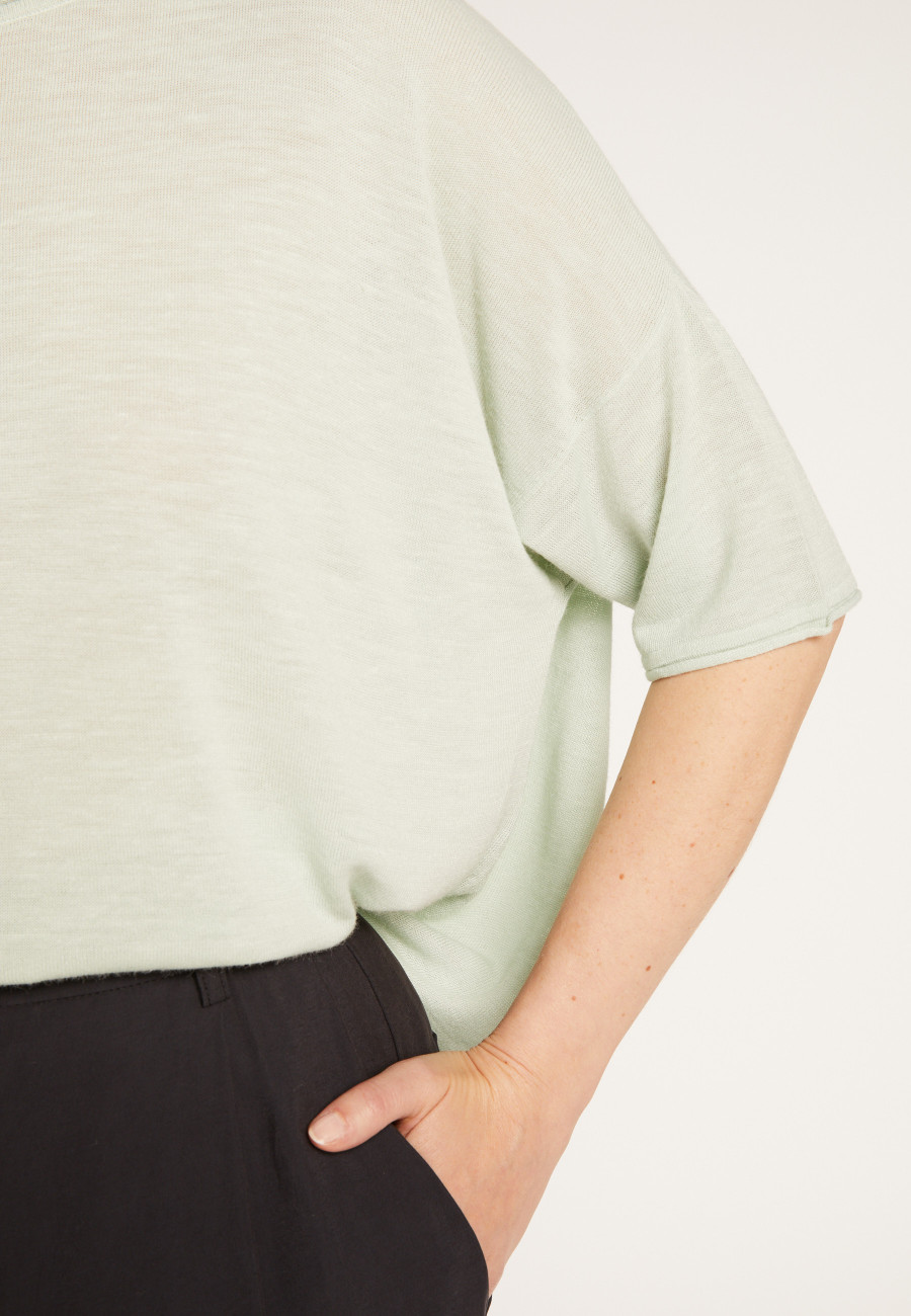 Flamed linen full sleeve elbow t-shirt - Taslim