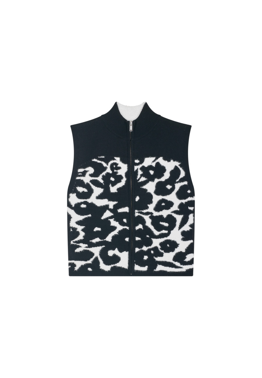 Jaqueta de lã sem mangas com zíper - Ruth