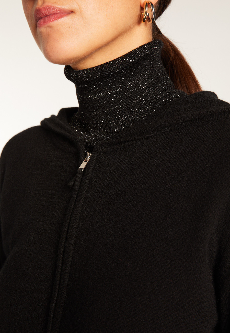 Cardigan com capuz de cashmere - Orus