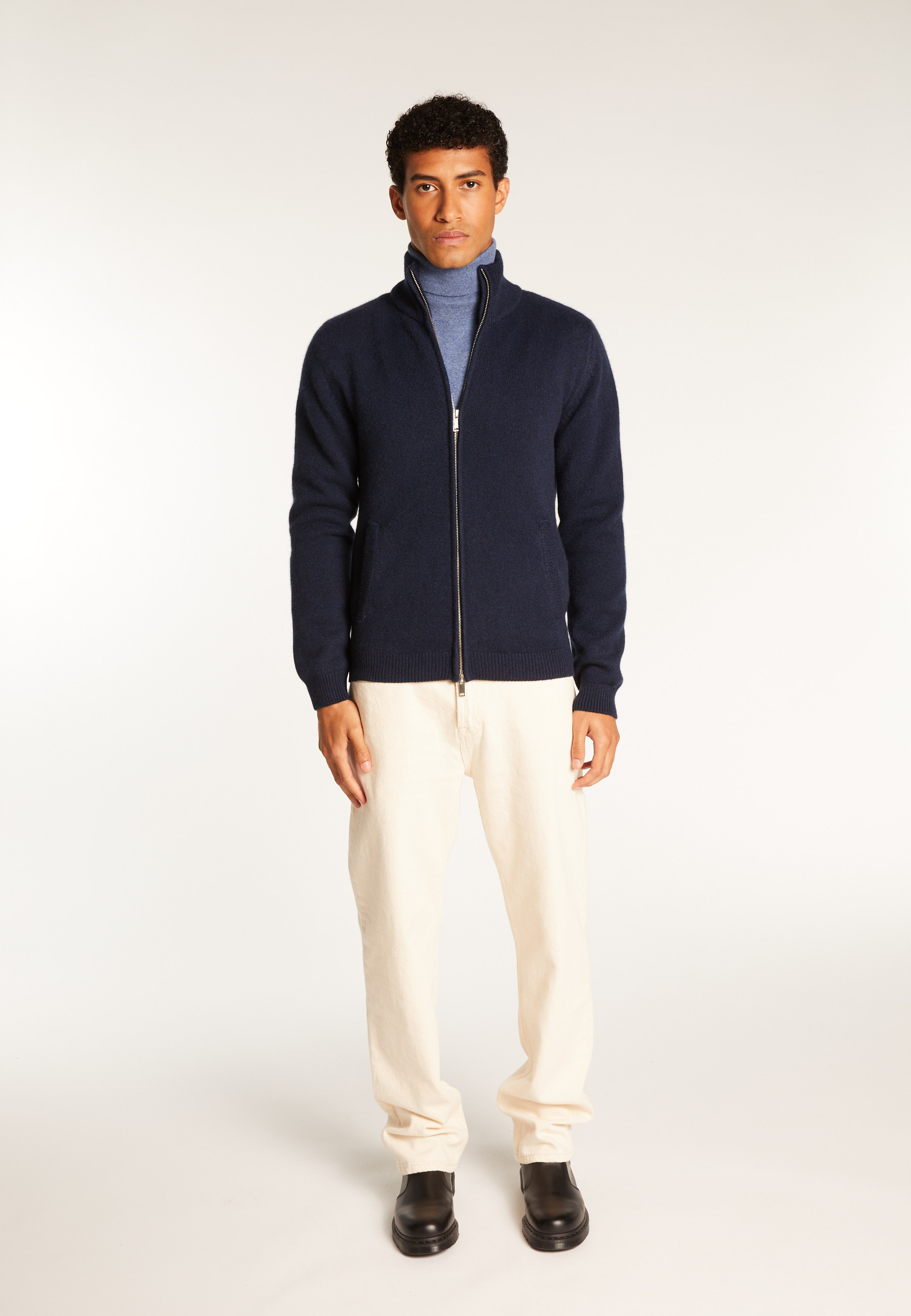 Gilet zippé en cachemire 6 fils - Elysée