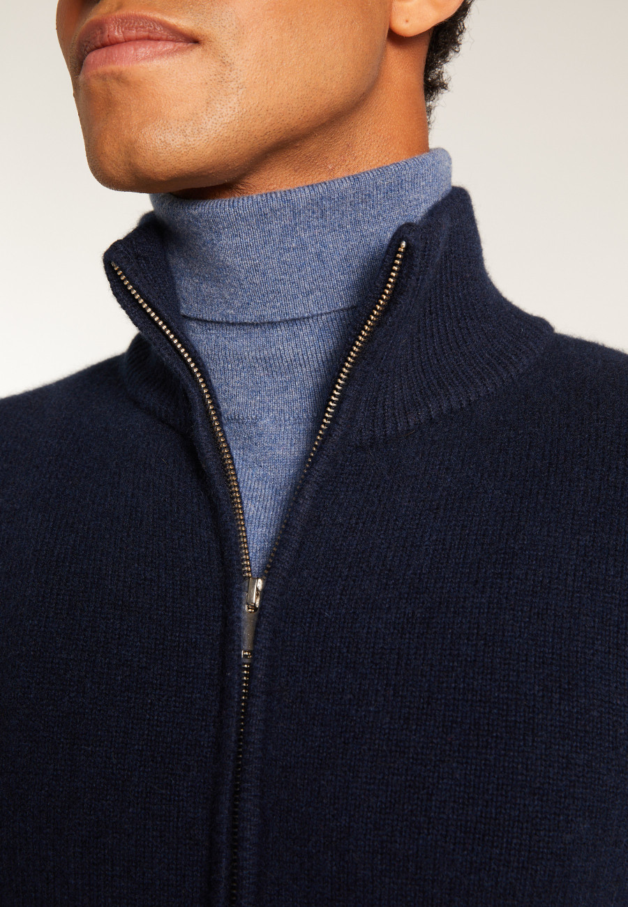 Cardigan de cashmere com zíper e 6 fios - Elysée duo