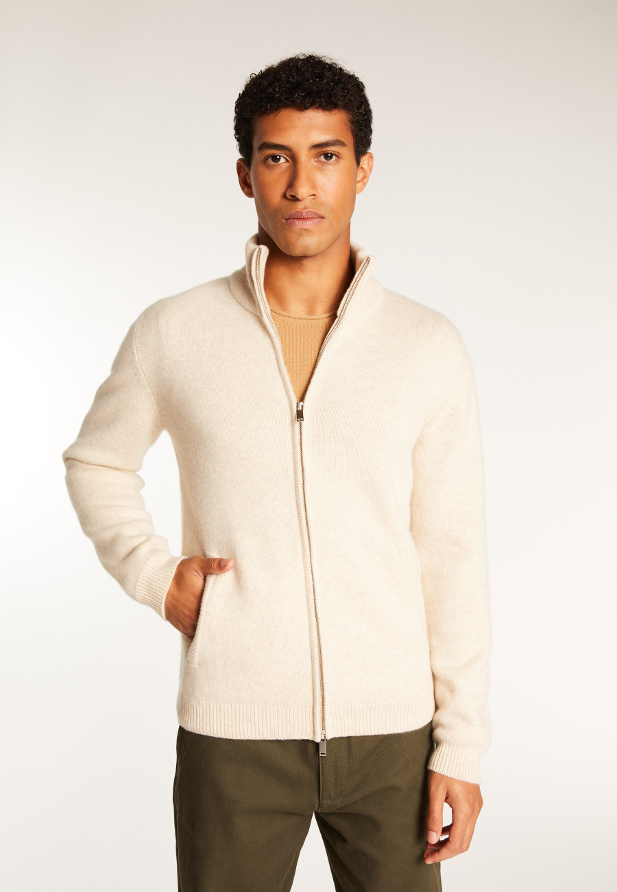 Cardigan de cashmere com zíper e 6 fios - Elysée duo
