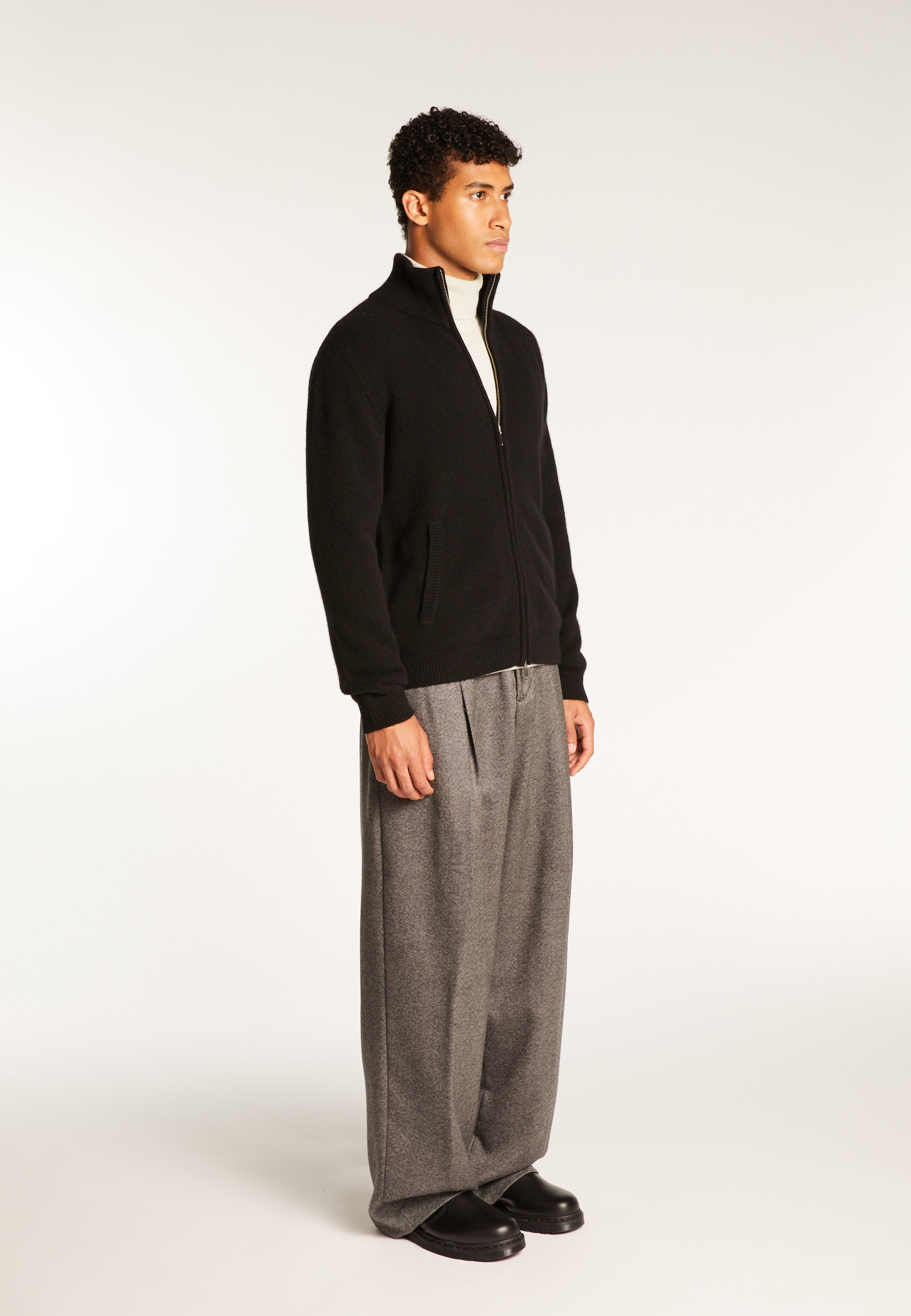 6-ply cashmere zipped vest - Elysée