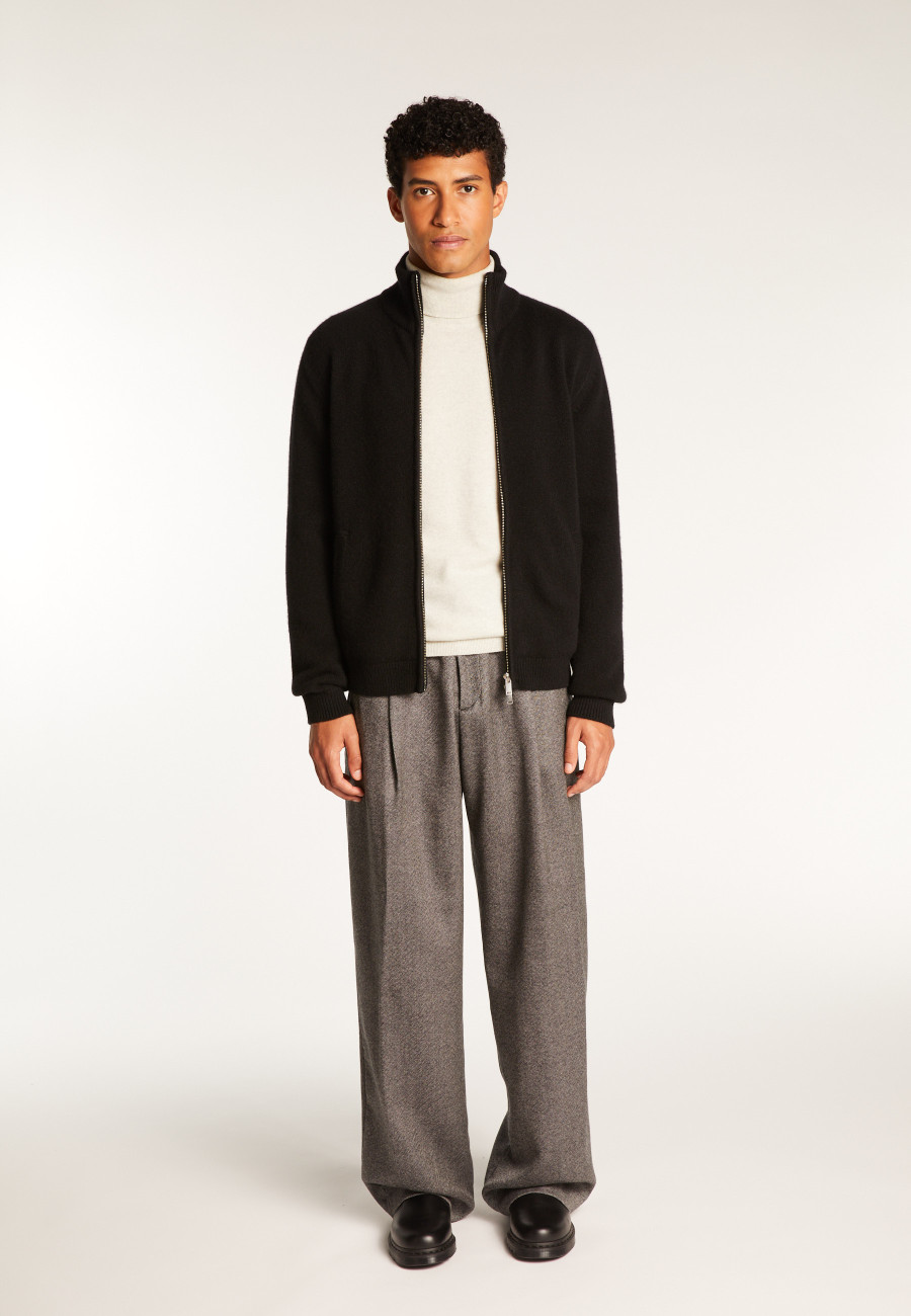 Cardigan de cashmere com zíper e 6 fios - Elysée duo