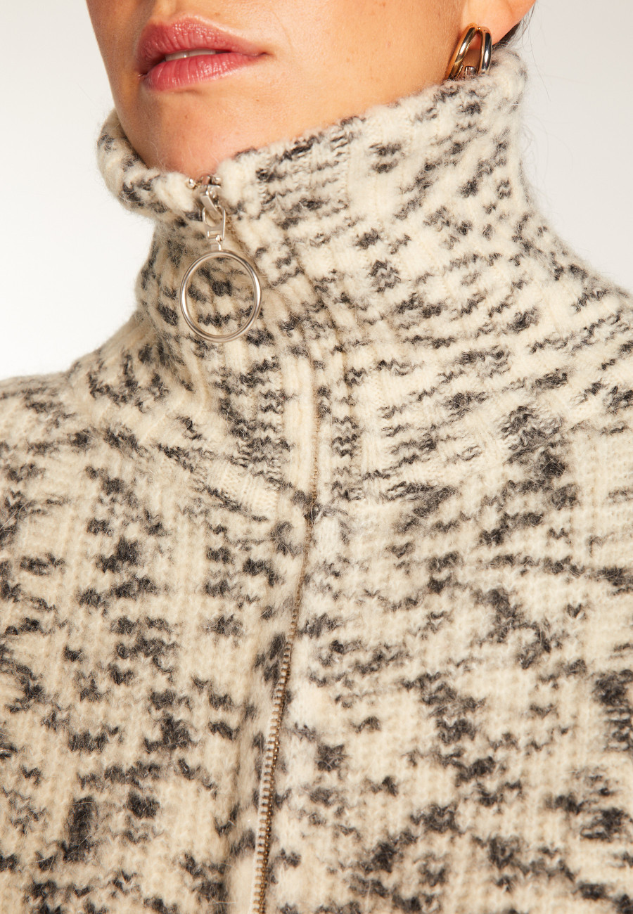 Jaqueta de lã mohair com zíper - Valentine