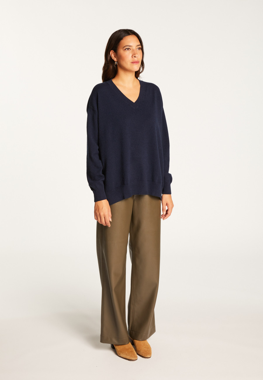 Suéter folgado de cashmere com fenda - Alienor