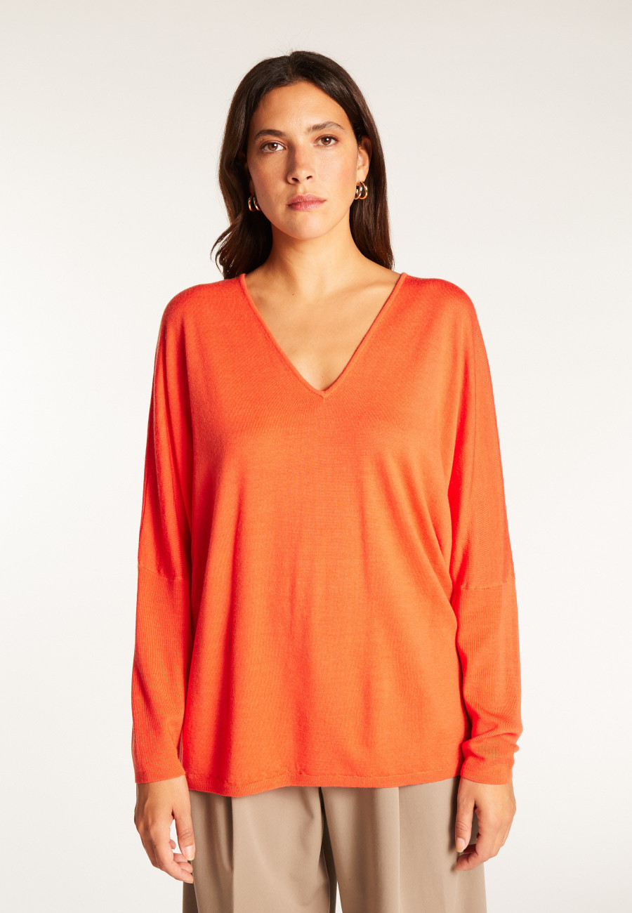 Suéter de lã com manga morcego - Boxe