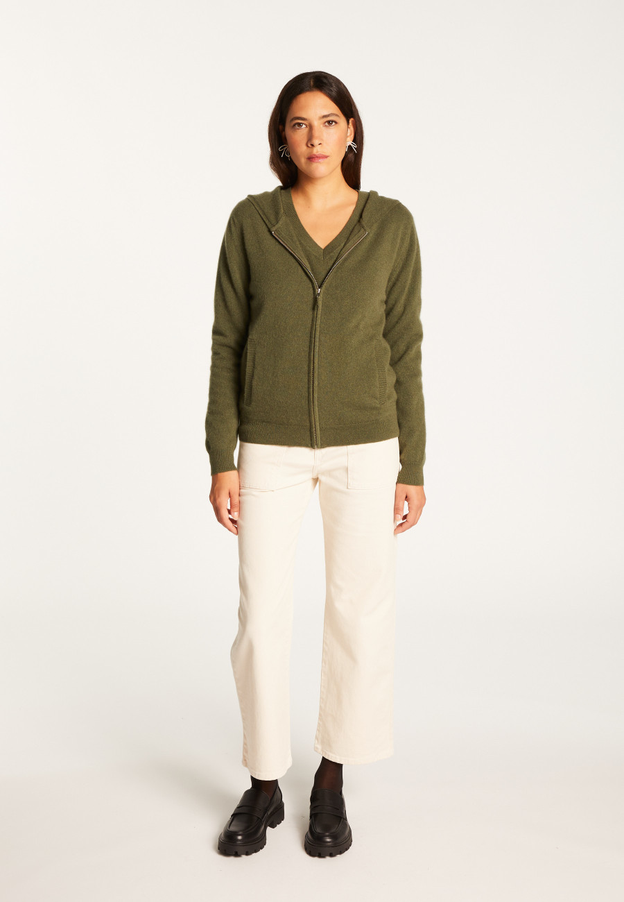Cardigan com capuz de cashmere - Orus