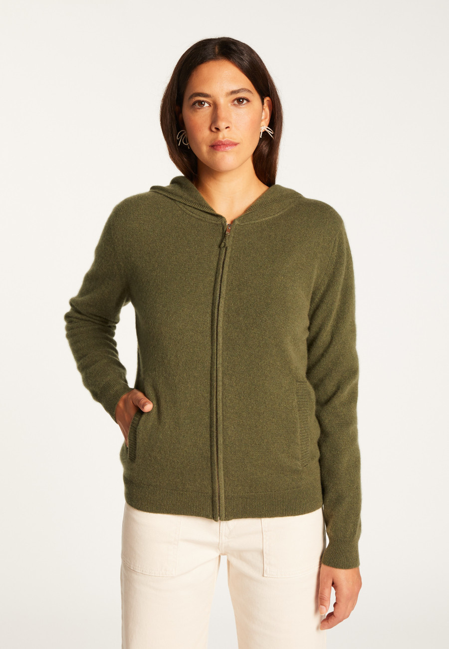 Cardigan com capuz de cashmere - Orus