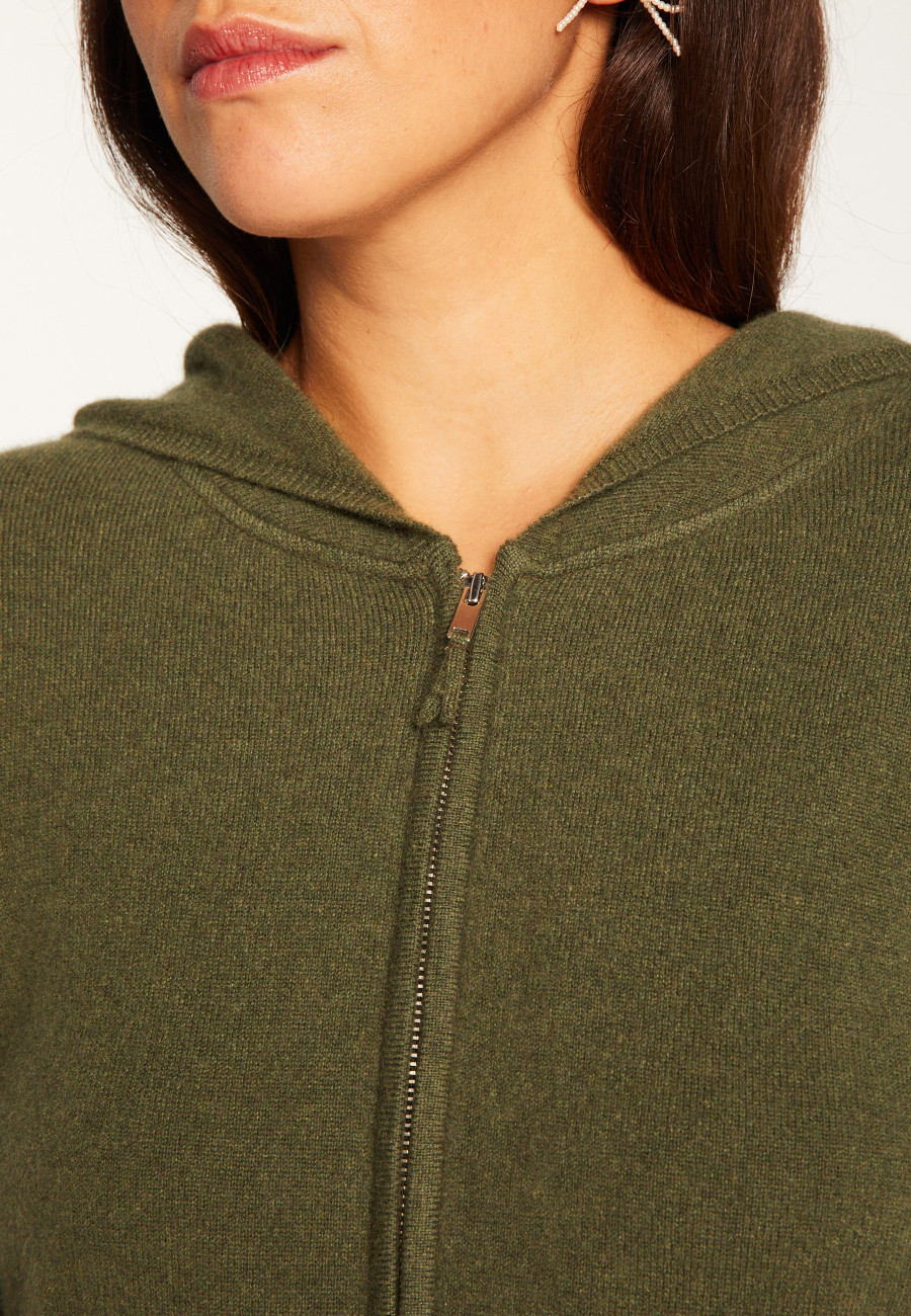 Cardigan com capuz de cashmere - Orus