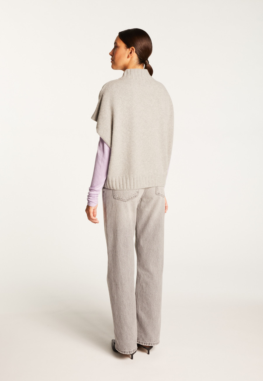 Suéter de cashmere de manga curta e corte solto - Virginia