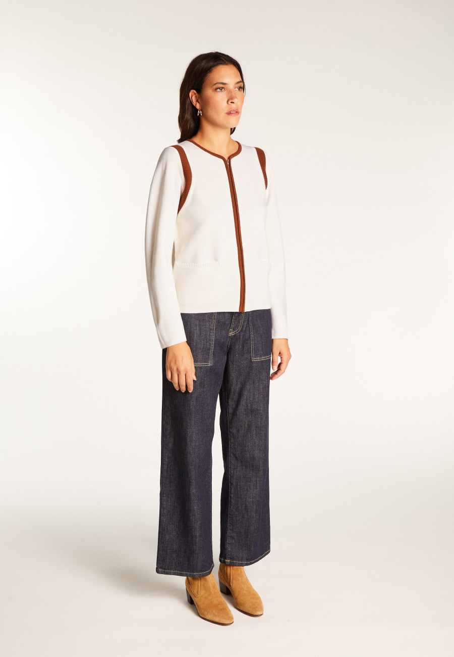 Jaqueta de lã merino com zíper - Reine