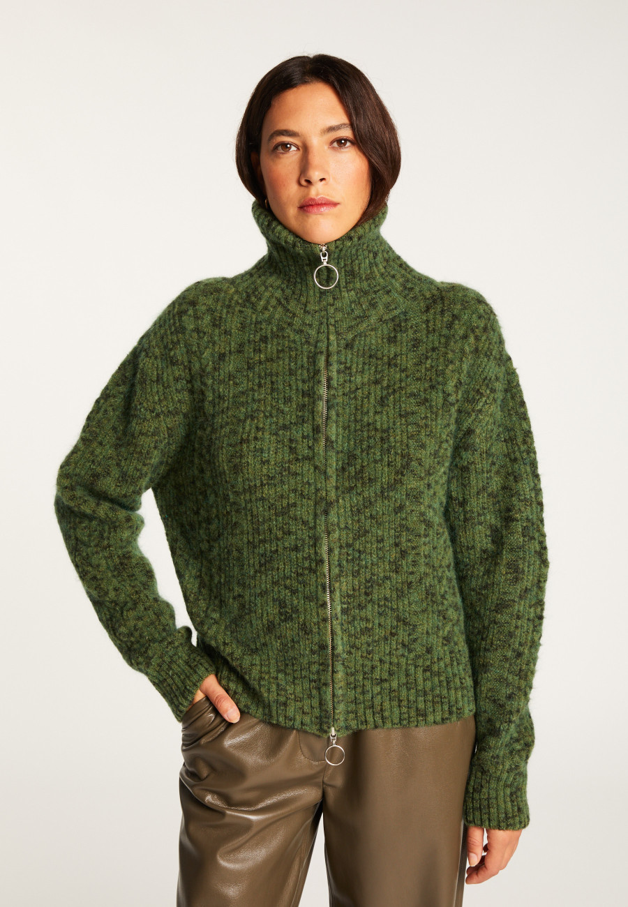 Jaqueta de lã mohair com zíper - Valentine