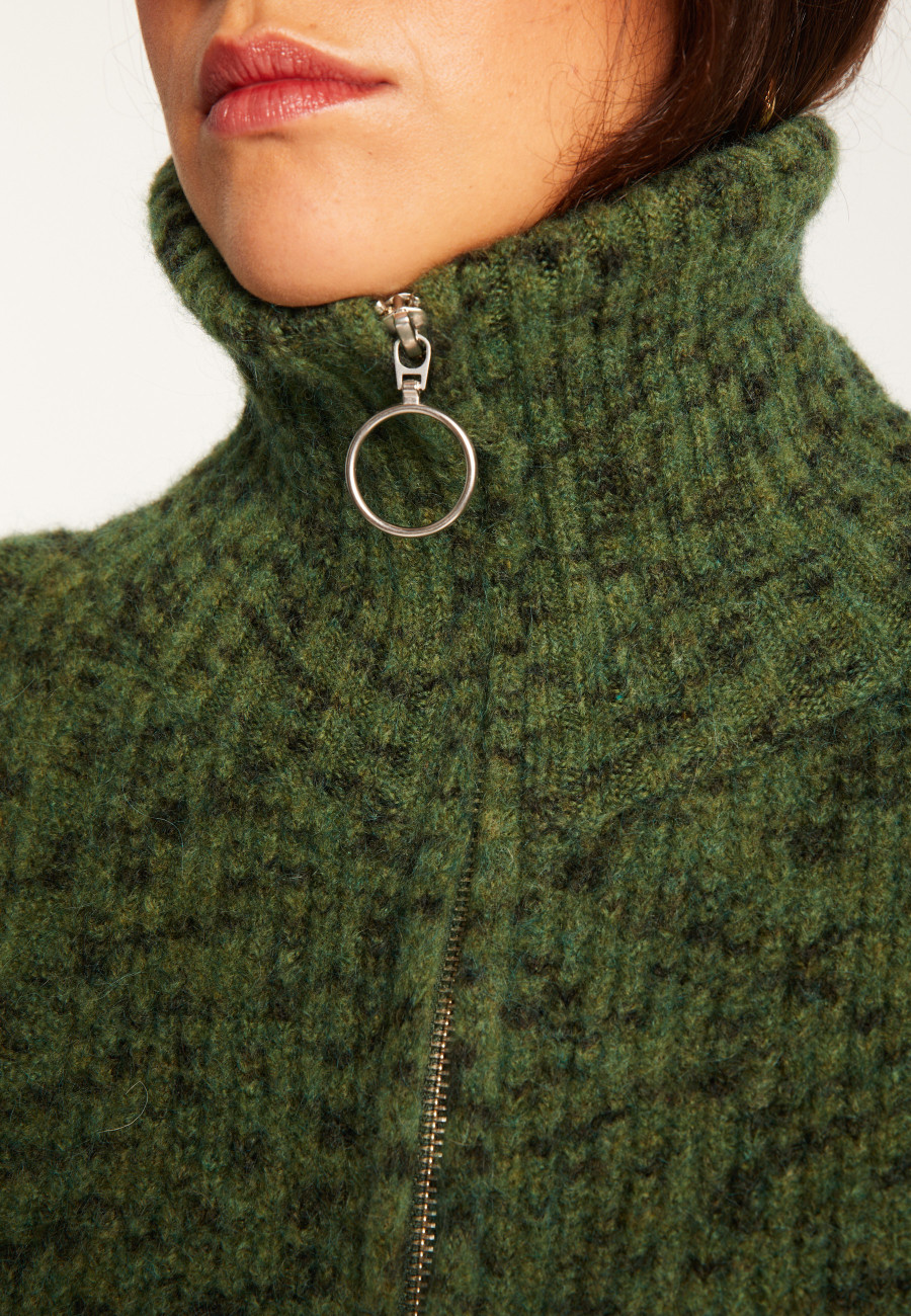 Jaqueta de lã mohair com zíper - Valentine