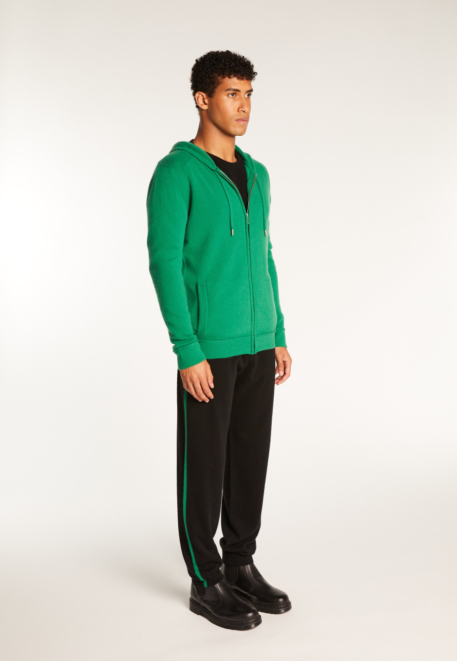 Jaqueta de cashmere com capuz e zíper - Emilien