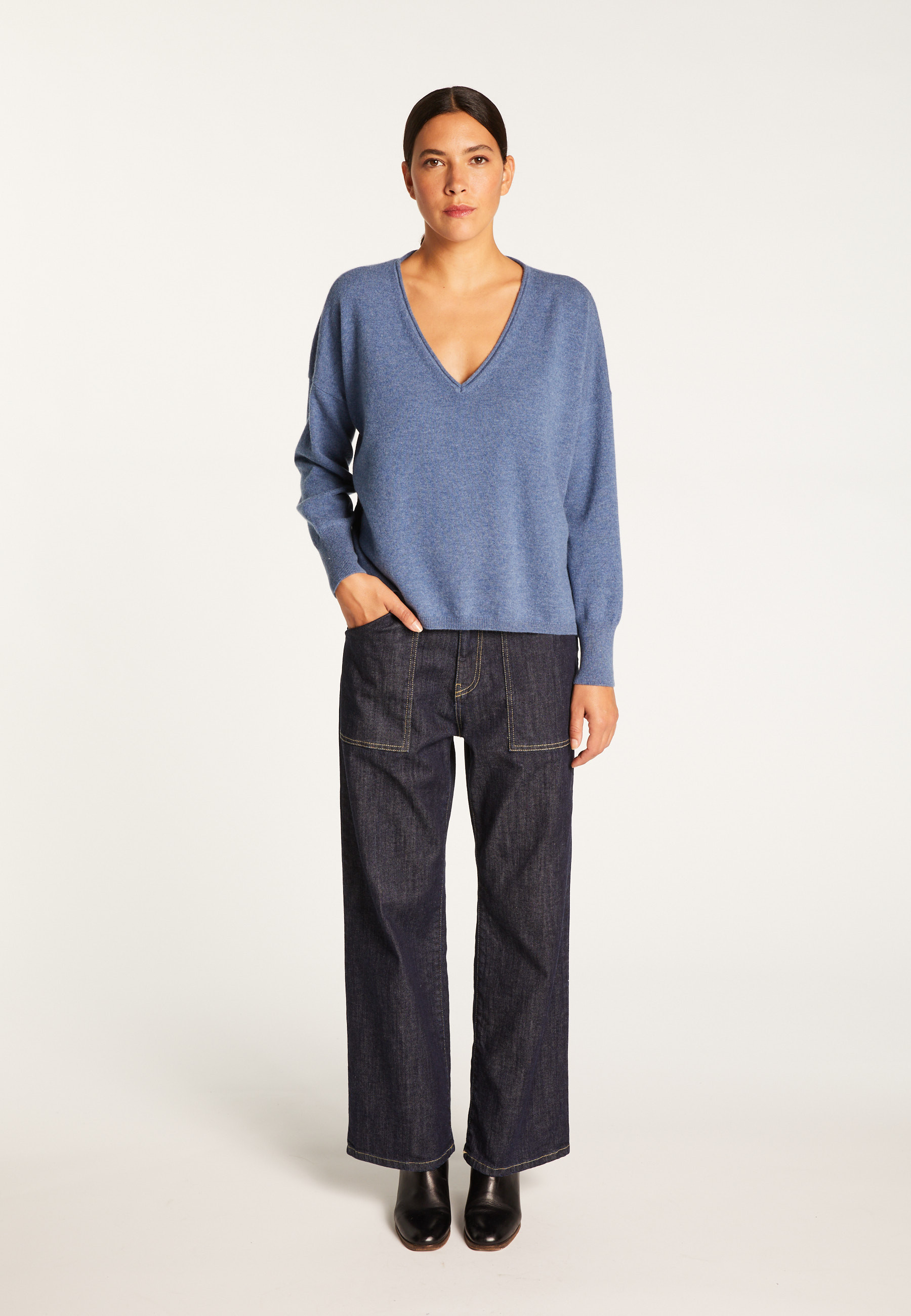 Pull court en cachemire - Alex