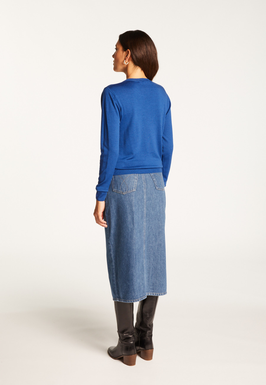 Suéter de lã merino com gola redonda - Asena