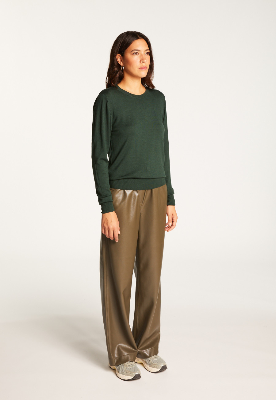 Suéter de lã merino com gola redonda - Asena