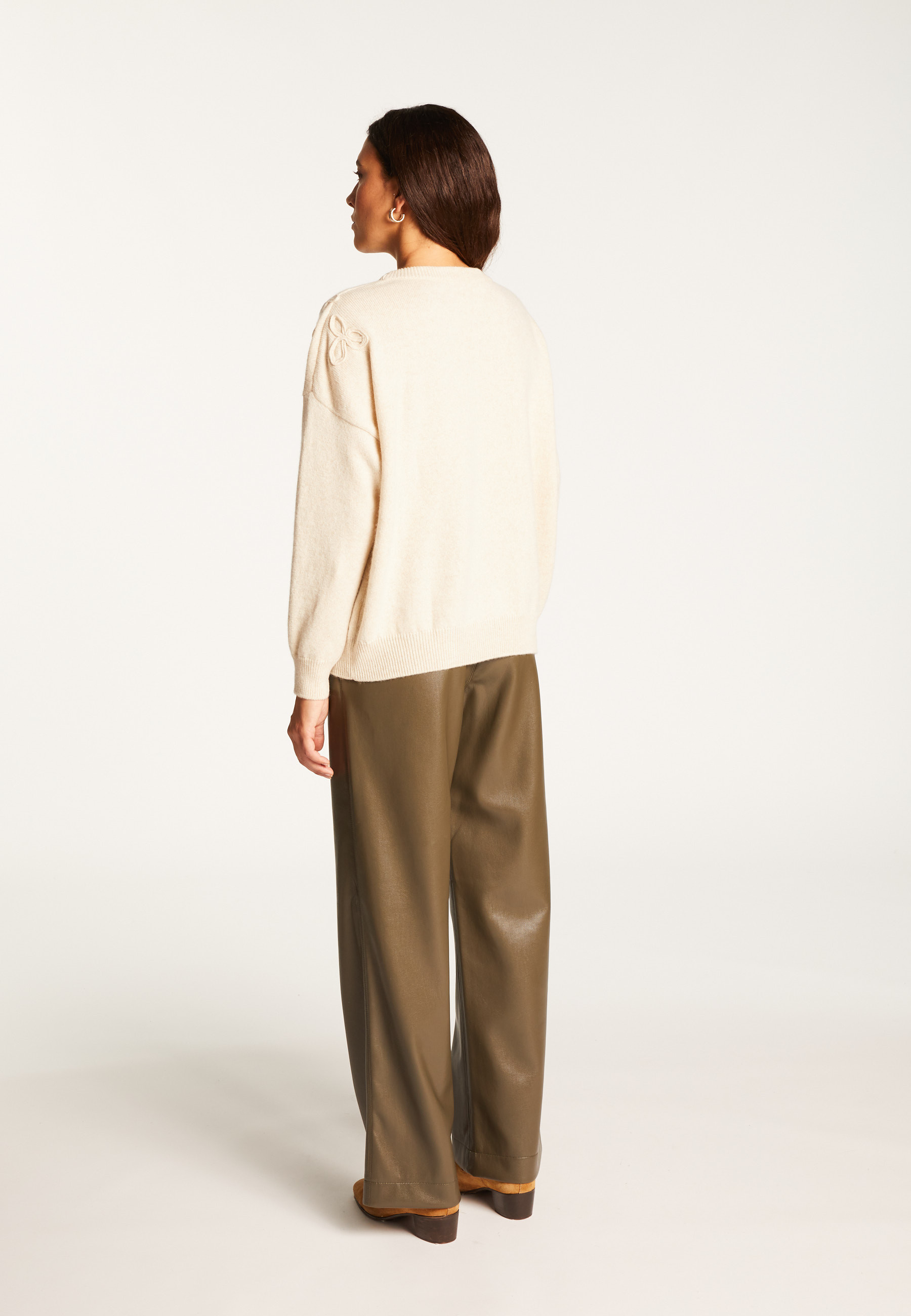 Embroidery sweater in wool and cashmere - Rachel