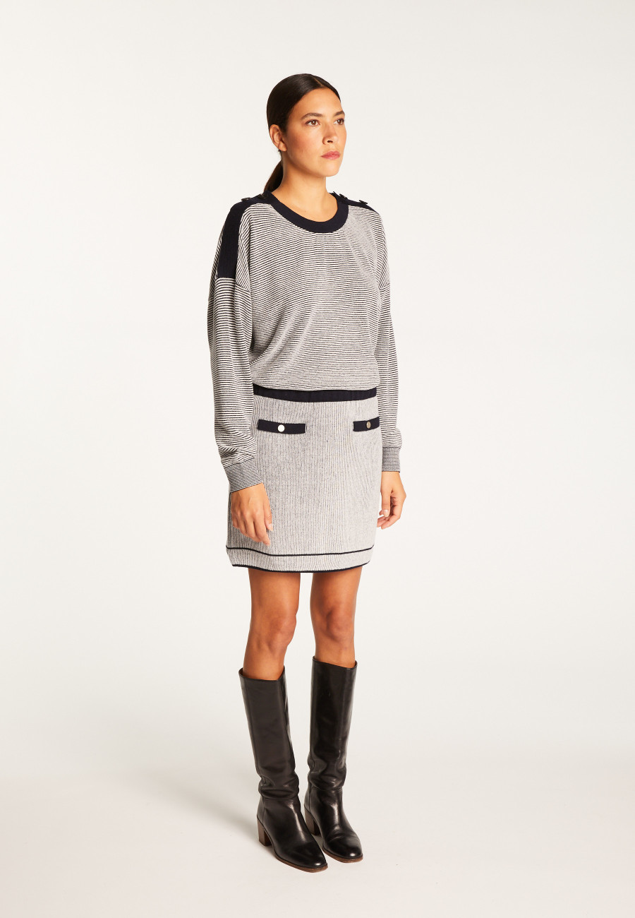 Saia curta de lã e veludo - Regina