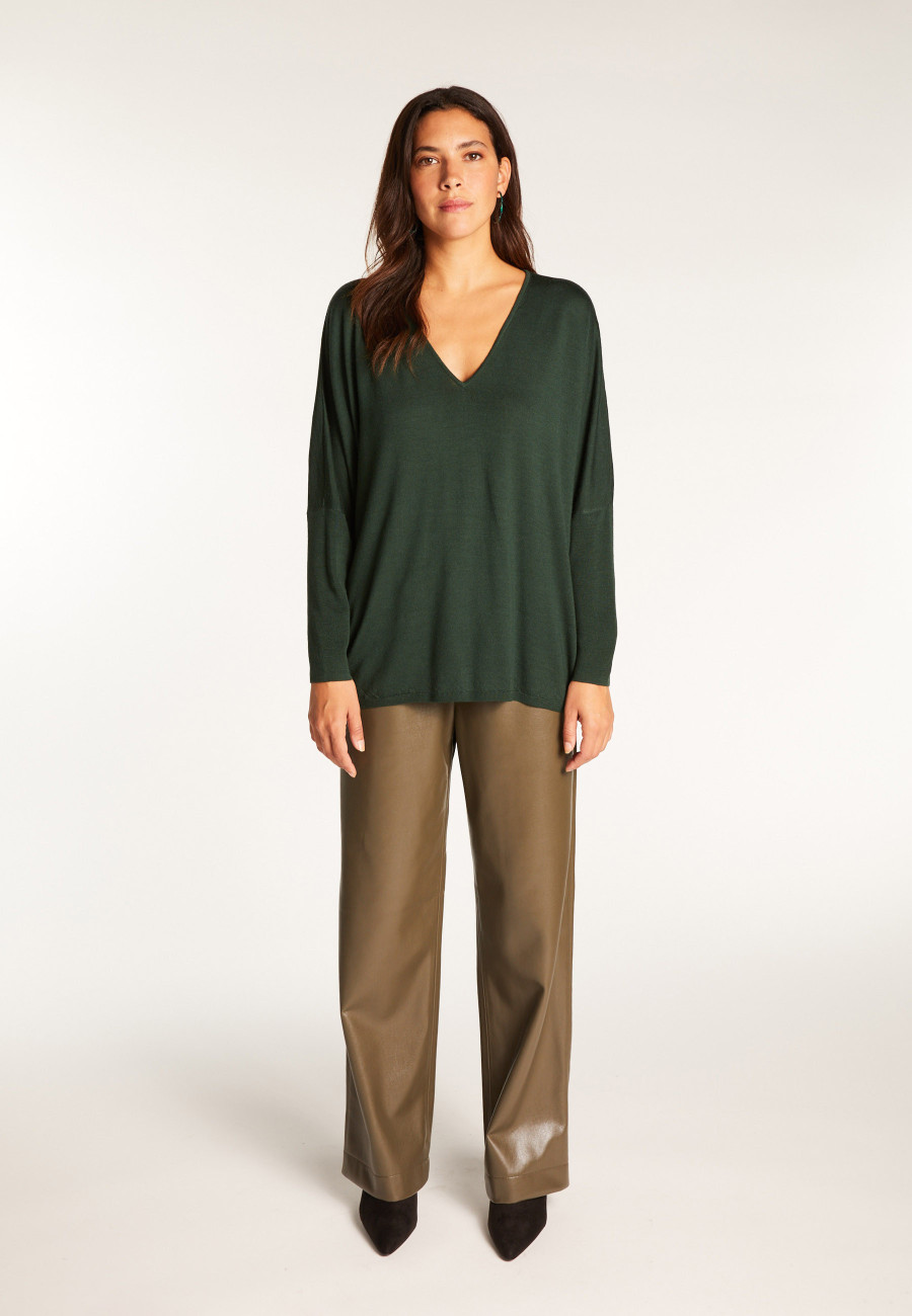 Suéter de lã com manga morcego - Boxe