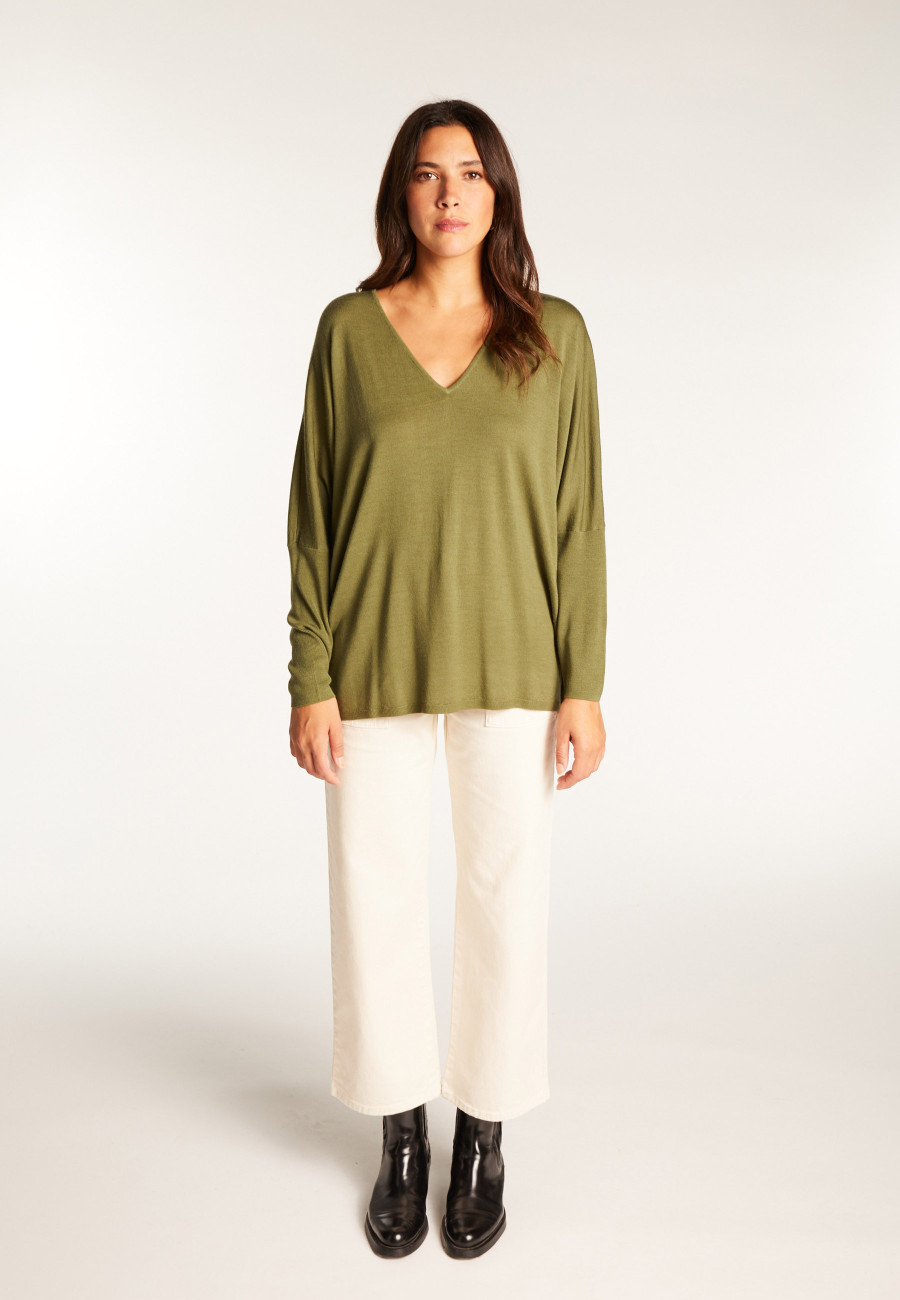 Suéter de lã com manga morcego - Boxe