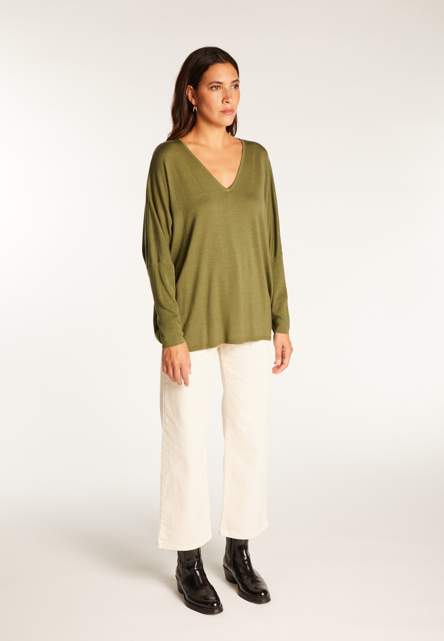 Suéter de lã com manga morcego - Boxe