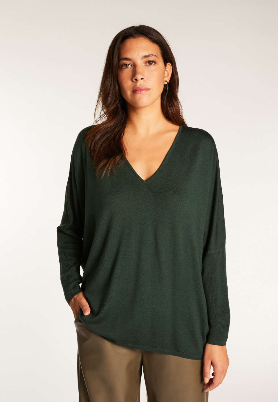 Suéter de lã com manga morcego - Boxe