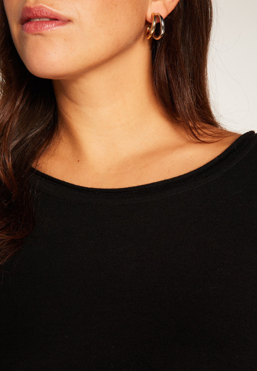 Suéter folgado de lã merino fina - Azel