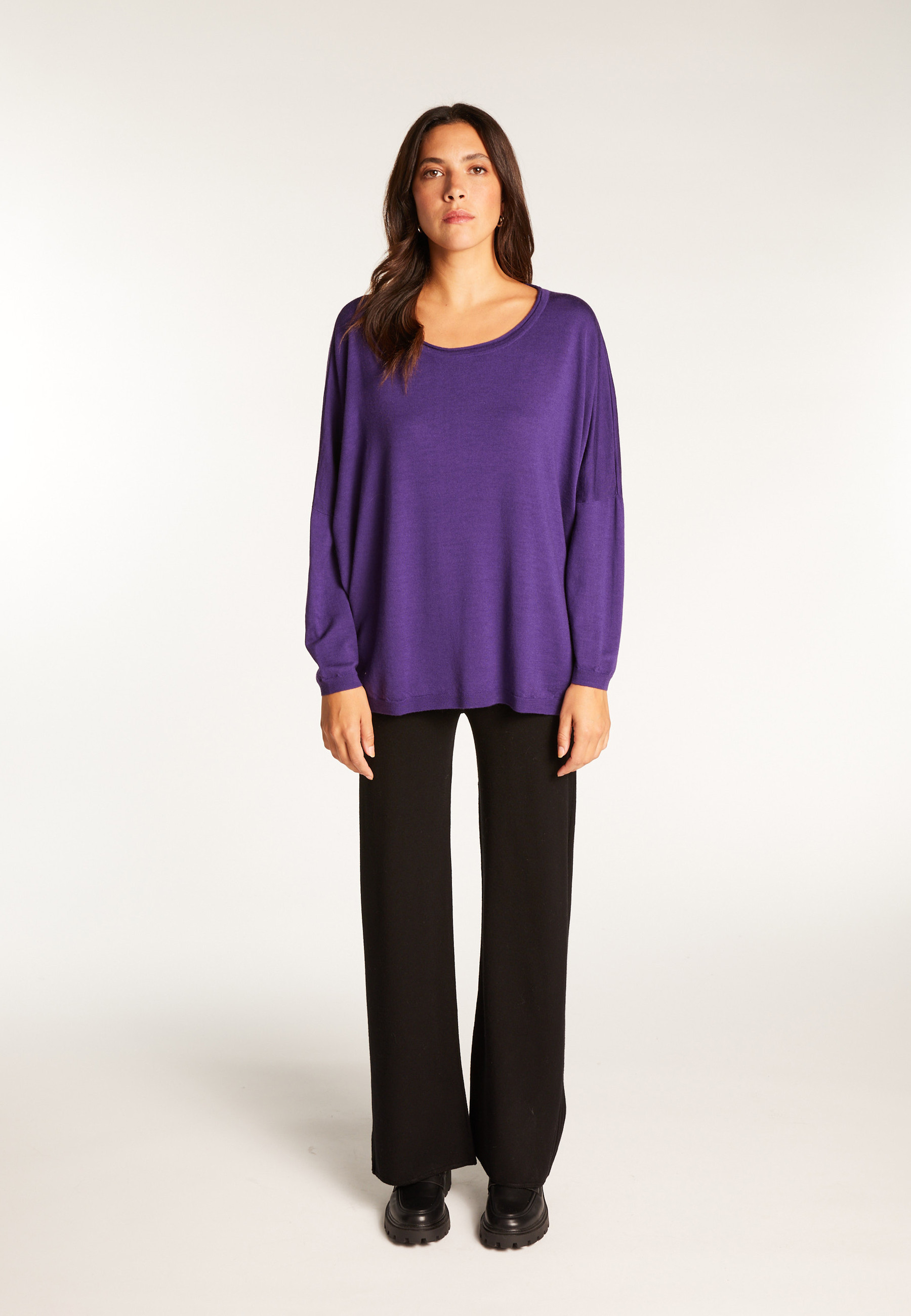 Loose-fit fine merino wool sweater - Azel
