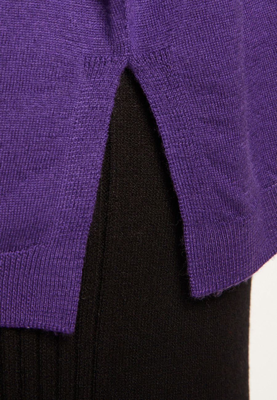 Suéter folgado de lã merino fina - Azel