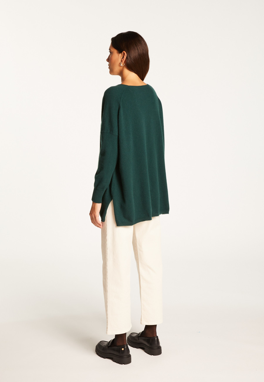 Oversized V-neck sweater in cashmere - Apolline