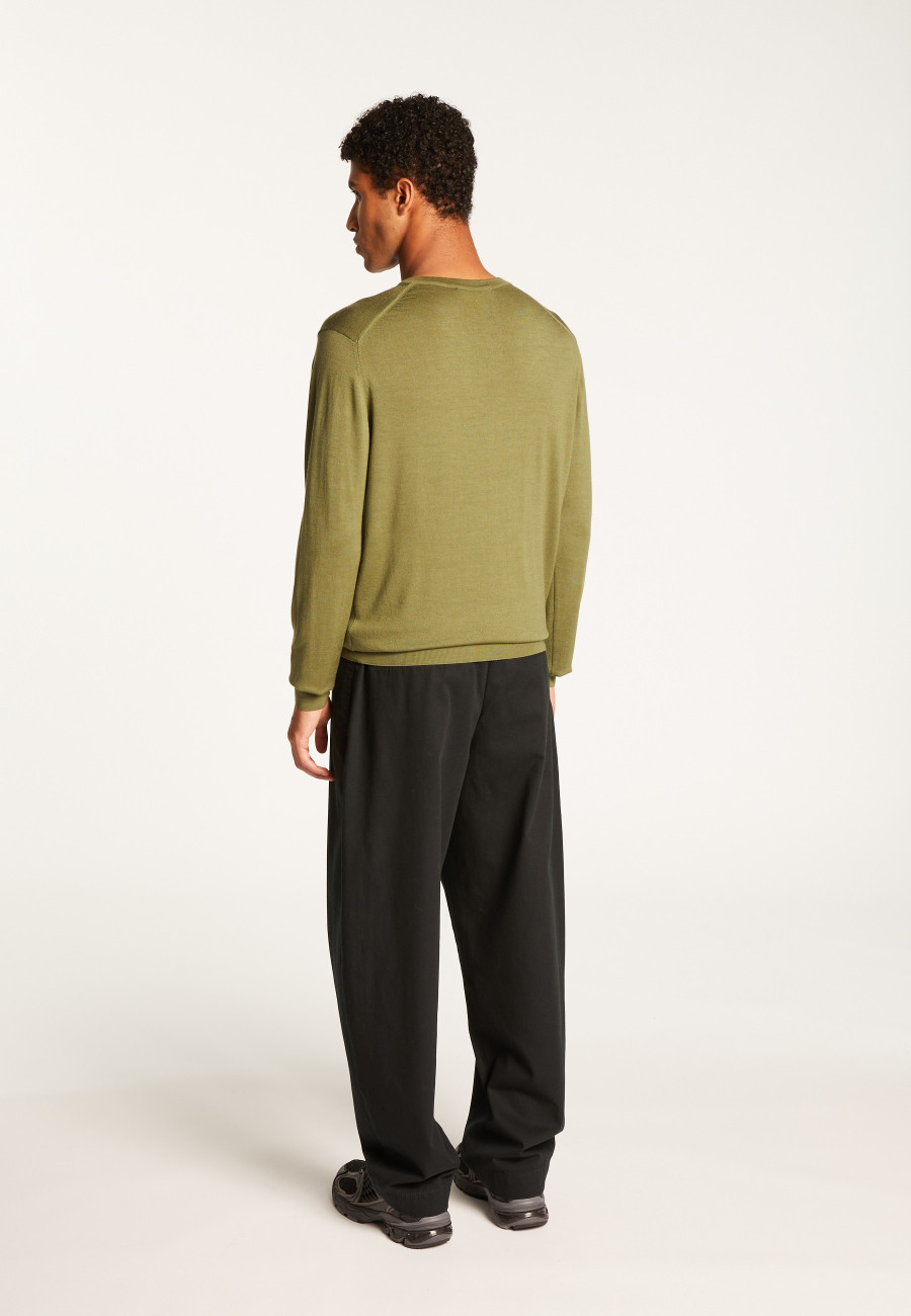 Merino Wool V-Neck Sweater - Elmo