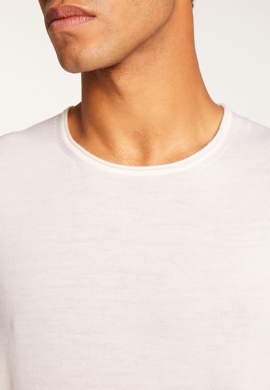 Suéter de lã merino com gola redonda - Erin