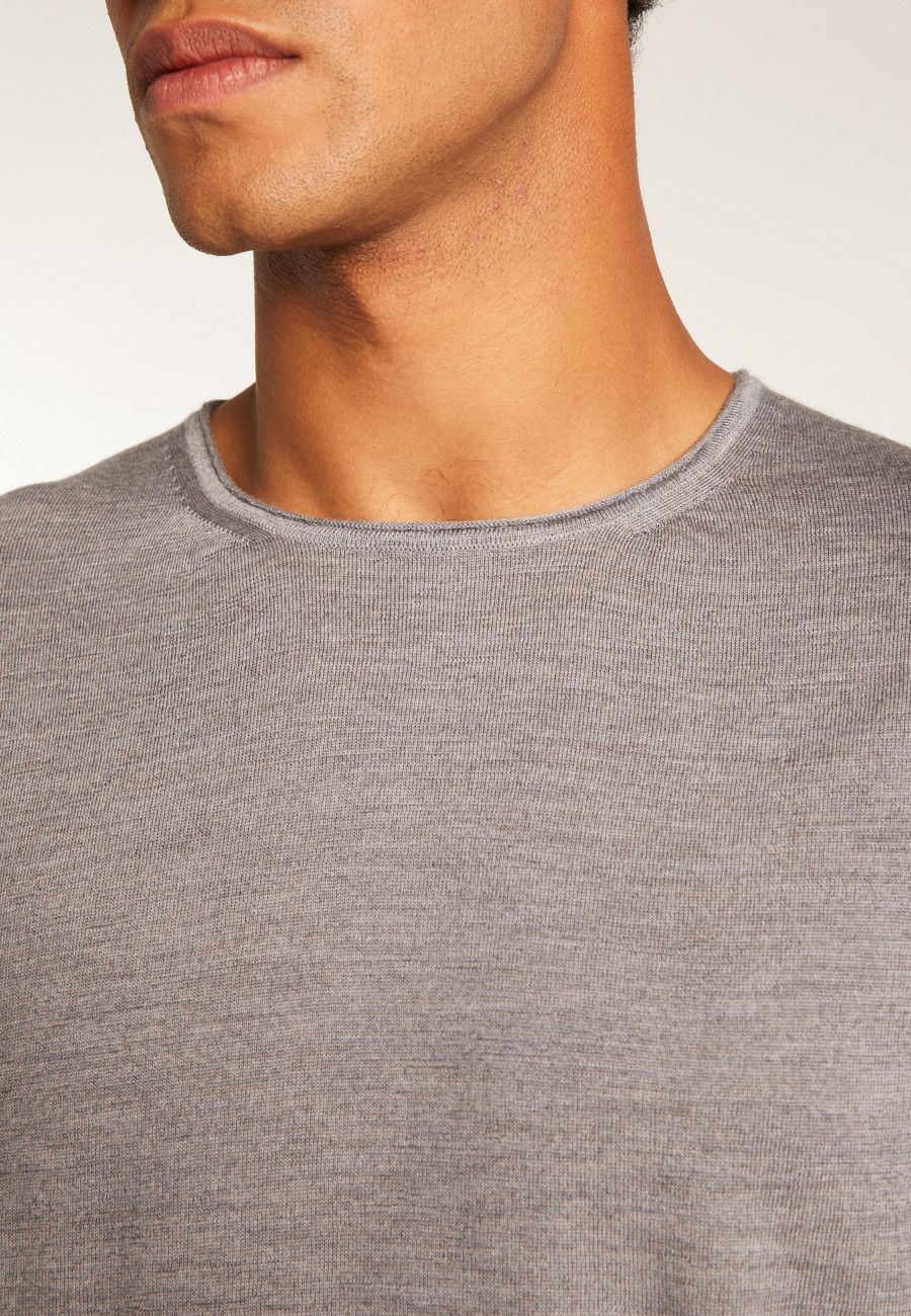 Suéter de lã merino com gola redonda - Erin