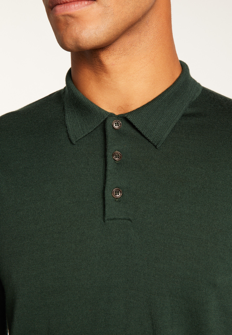 Suéter gola polo de lã merino - Eni