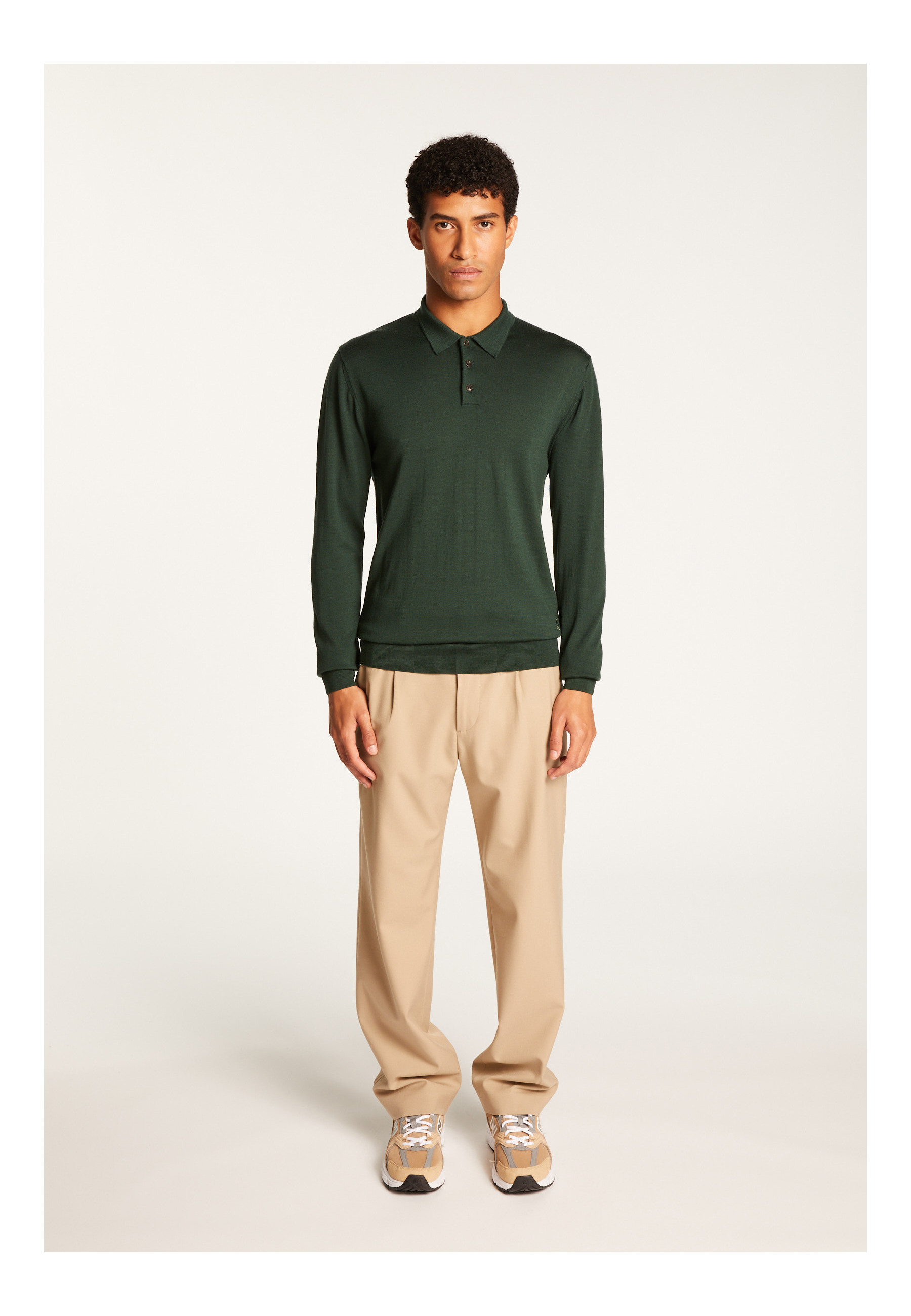 Pull col polo en laine mérinos - Eni