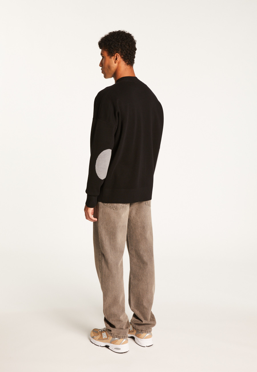 Cardigan bicolor com botões em lã merino - Tao