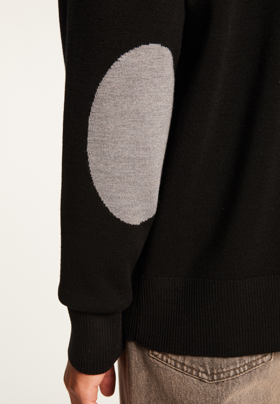 Cardigan bicolor com botões em lã merino - Tao