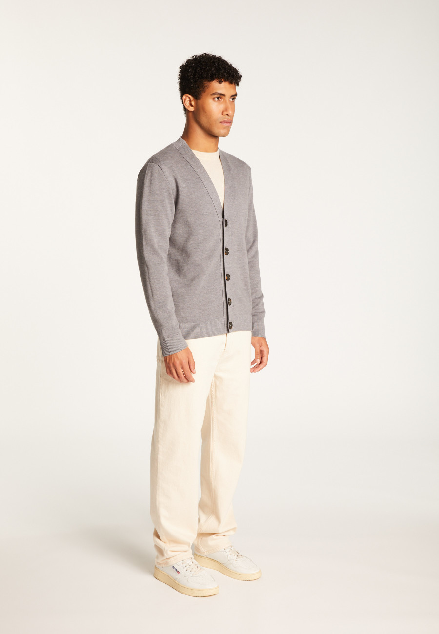 Colete de lã merino com botões - Ezra